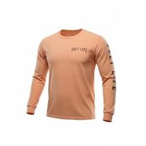 Salt Life Long Sleeve T-Shirt Mens LRG Orange Good Tuna Graphic Cotton